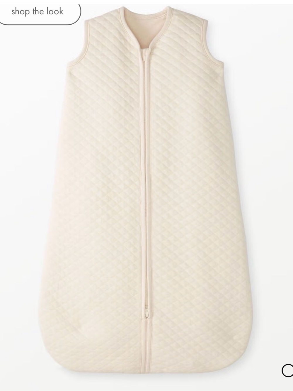 Hanna Andersson Quilted Cream Sleep Sack with Front Zip